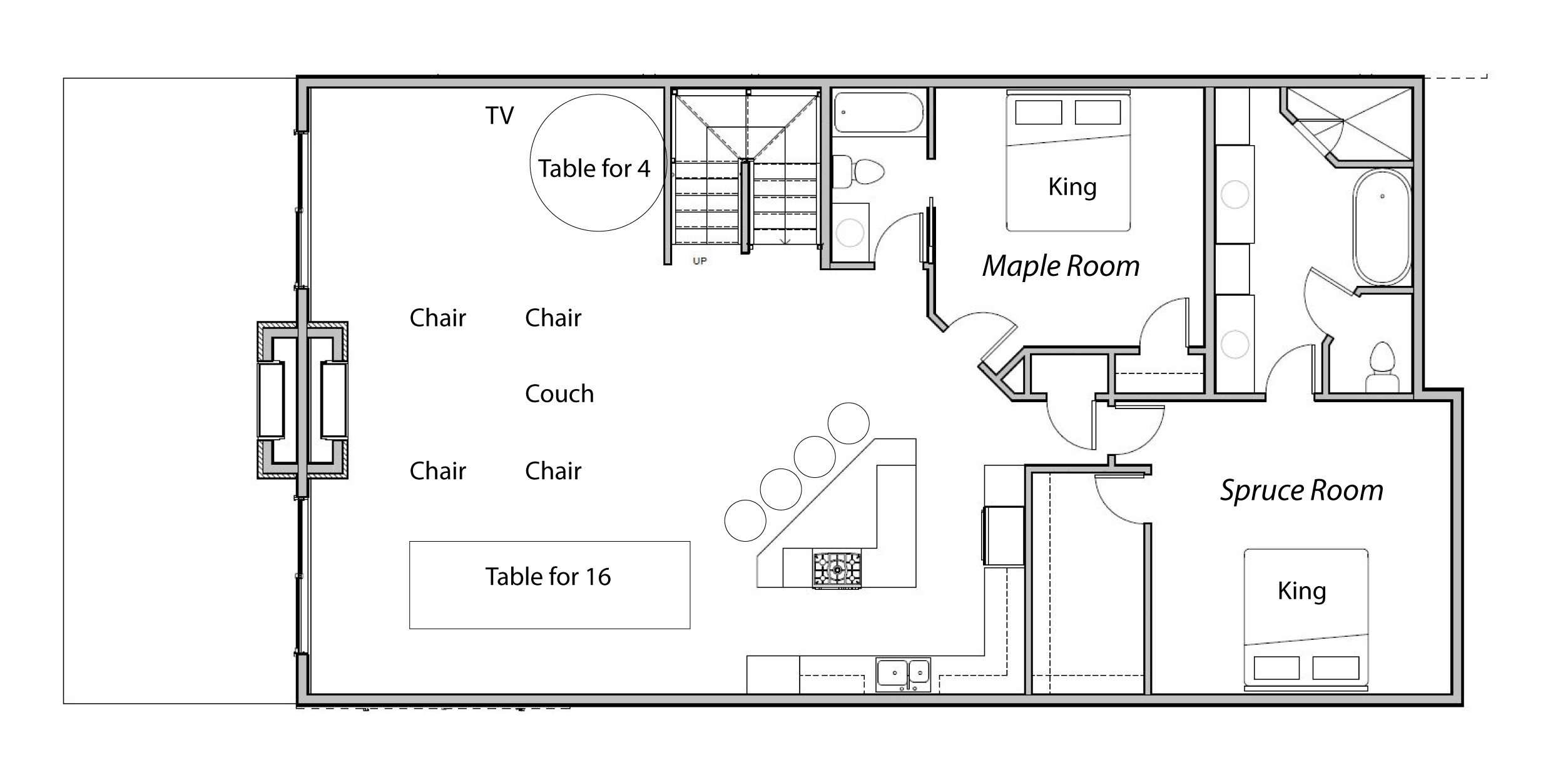 Lodge side upper floor